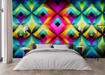 Generative AI, Diamond Prism - Vibrant Abstract Background Wall mural