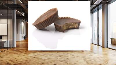 Two Peanut Butter Cups with bite Wall mural