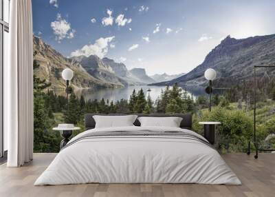 Wild Goose Island Panoramic - Glacier National Park Wall mural