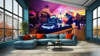 DJ mixer at a party / night club Wall mural