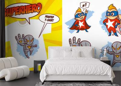 Superhero character Superheroes Set Vector illustration design Wall mural