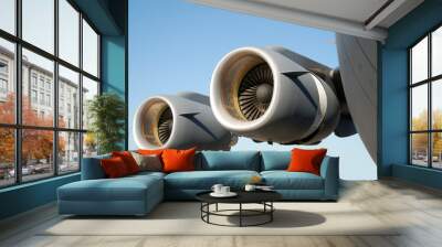 close up of airplane engines Wall mural