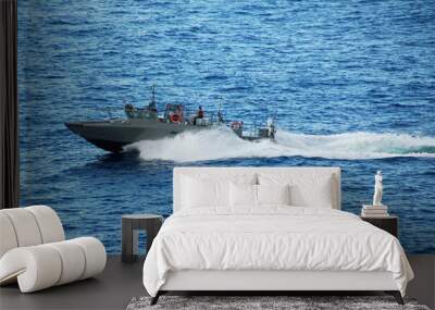 navy patrol boat Wall mural