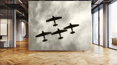 World War II airplane on formation Wall mural