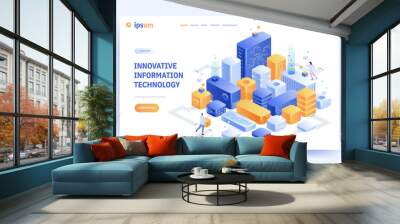 Innovative information technology concept banner template Wall mural