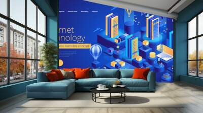 Internet technology and business landing page Wall mural