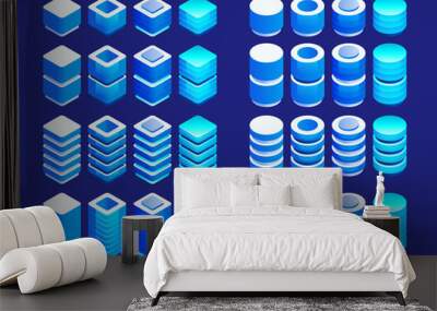 Isometric elements Wall mural