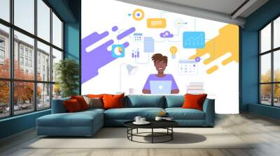 Marketing strategy Flat vector illustration concept Wall mural