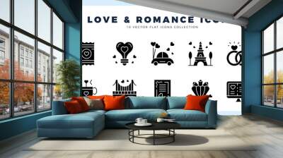 10 Love Glyph icon pack. vector illustration. Wall mural