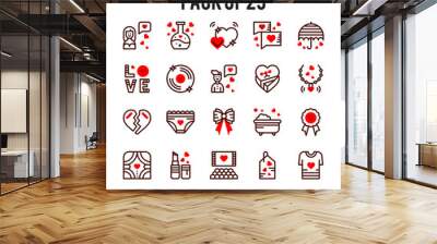 25 Love. Two Color icons Pack. vector illustration. Wall mural