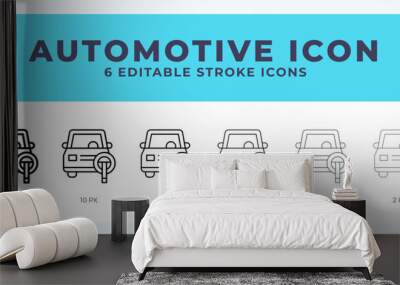 Automotive icon symbol. Isolated. Vector illustration with editable stroke. Wall mural