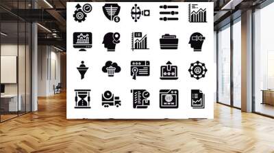 Business Strategy icons set. Vector illustration. Wall mural