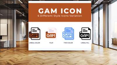 Gam file icons set of simple vector illustration. Wall mural