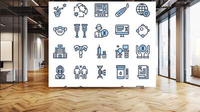 MEDICAL Two Color icons collection. 25 icon set. Vector illustration. Wall mural