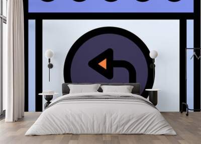 Vector Icon Return, Calendar, Date And Time, Arrow, Moving Wall mural