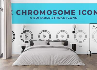 X chromosome line icon. Thin line. Bold line. Vector illustration. Wall mural