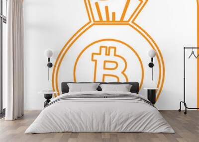 Bitcoin icon sign design Wall mural