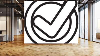 check mark icon sign Wall mural