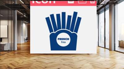 Vector french fries icon. Food icon. Eps10 Wall mural