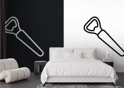 bottle opener line icon in white and black colors. bottle opener flat vector icon from bottle opener collection for web, mobile apps and ui. Wall mural