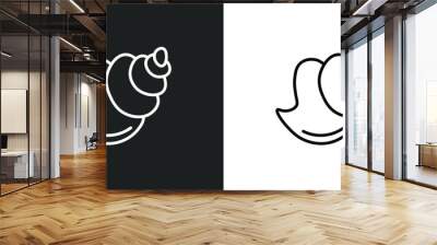 conch shell line icon in white and black colors. conch shell flat vector icon from conch shell collection for web, mobile apps and ui. Wall mural