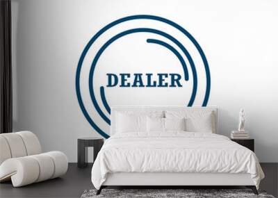 dealer icon from activity and hobbies collection. Thin linear dealer, sale, auto outline icon isolated on white background. Line vector dealer sign, symbol for web and mobile Wall mural