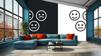 emot line icon in white and black colors. emot flat vector icon from emot collection for web, mobile apps and ui. Wall mural