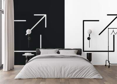 export line icon in white and black colors. export flat vector icon from export collection for web, mobile apps and ui. Wall mural