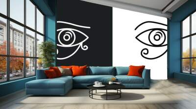 eye of ra line icon in white and black colors. eye of ra flat vector icon from eye of ra collection for web, mobile apps and ui. Wall mural