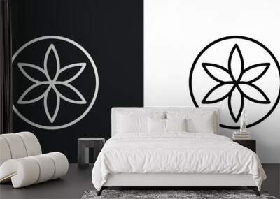 flower of life line icon in white and black colors. flower of life flat vector icon from flower of life collection for web, mobile apps and ui. Wall mural