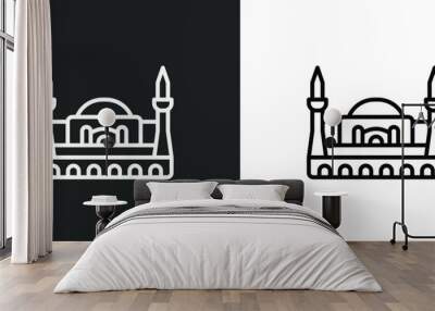 hagia sophia line icon in white and black colors. hagia sophia flat vector icon from hagia sophia collection for web, mobile apps and ui. Wall mural