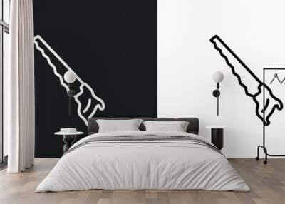 hand saw line icon in white and black colors. hand saw flat vector icon from hand saw collection for web, mobile apps and ui. Wall mural