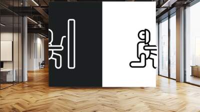 man welding line icon in white and black colors. man welding flat vector icon from man welding collection for web, mobile apps and ui. Wall mural