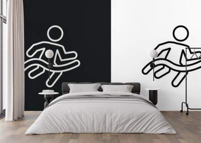 marathon champion line icon in white and black colors. marathon champion flat vector icon from marathon champion collection for web, mobile apps and ui. Wall mural