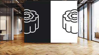 moon cake line icon in white and black colors. moon cake flat vector icon from moon cake collection for web, mobile apps and ui. Wall mural