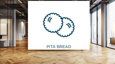 pita bread icon from bistro and restaurant collection. Thin linear pita bread, pita, bread outline icon isolated on white background. Line vector pita bread sign, symbol for web and mobile Wall mural