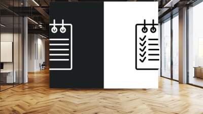 shopping list line icon in white and black colors. shopping list flat vector icon from shopping list collection for web, mobile apps and ui. Wall mural