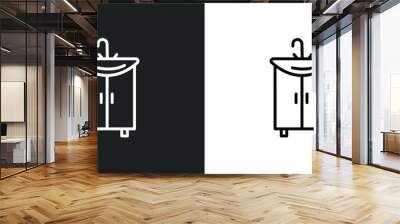 sink line icon in white and black colors. sink flat vector icon from sink collection for web, mobile apps and ui. Wall mural