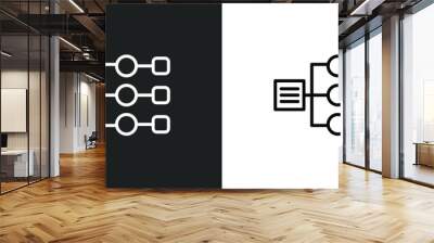 sitemaps line icon in white and black colors. sitemaps flat vector icon from sitemaps collection for web, mobile apps and ui. Wall mural