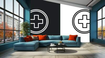 swiss line icon in white and black colors. swiss flat vector icon from swiss collection for web, mobile apps and ui. Wall mural