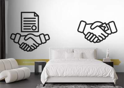 two editable outline icons from ethics concept. thin line icons such as agreement, corruption vector. Wall mural