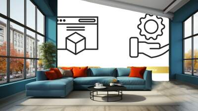 two editable outline icons from marketing concept. thin line icons such as web package, service vector. Wall mural