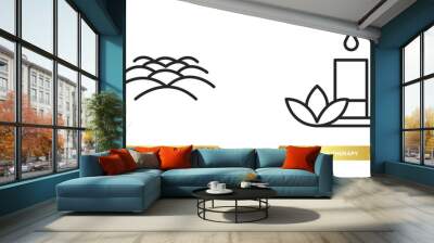 two editable outline icons from nature concept. thin line icons such as , flower therapy vector. Wall mural