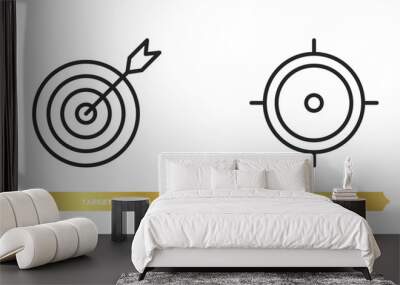 two editable outline icons from strategy concept. thin line icons such as target, focus vector. Wall mural