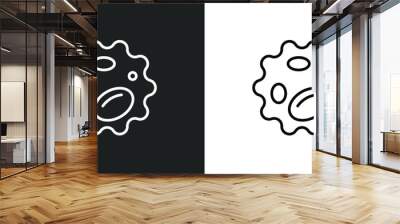 white blood cell line icon in white and black colors. white blood cell flat vector icon from blood cell collection for web, mobile apps and ui. Wall mural