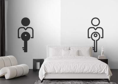 Authentication colored icon set Wall mural