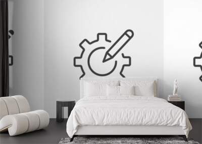 Customize settings icon symbol collection on white background. Wall mural