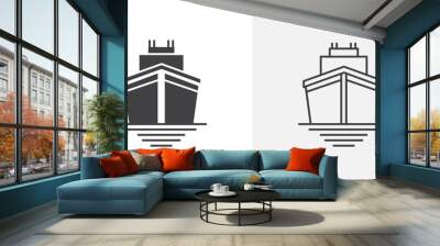 Ocean Vessel Icon Set. Cargo Ship Vector Symbol. Wall mural