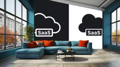 SaaS line icon vector illustration set. Wall mural