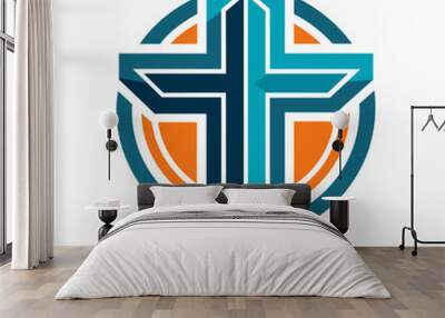 Vector Design for Christian Cross Wall mural